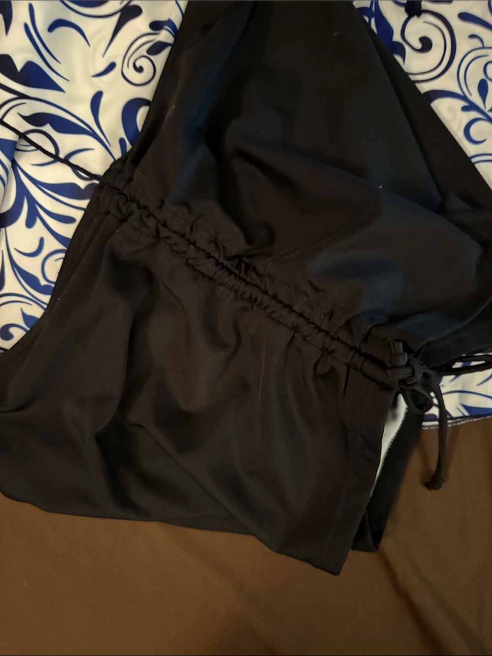 NWOT Size XXL Blue & White Swirl Tankini with Black Bottoms - Picture 11 of 13